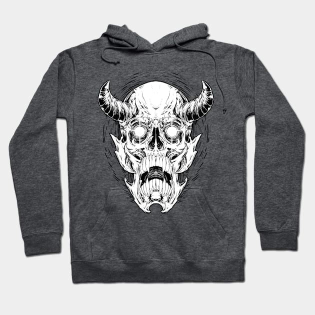 Devil Horns Skull Hoodie by TattooGabby